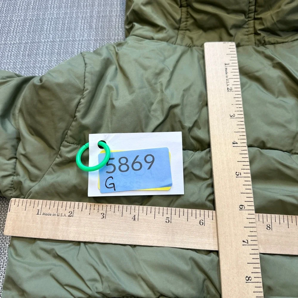 Gymboree Go Outside Puffer Jacket Kids XXS 3 Olive Green Hooded Peach Lining